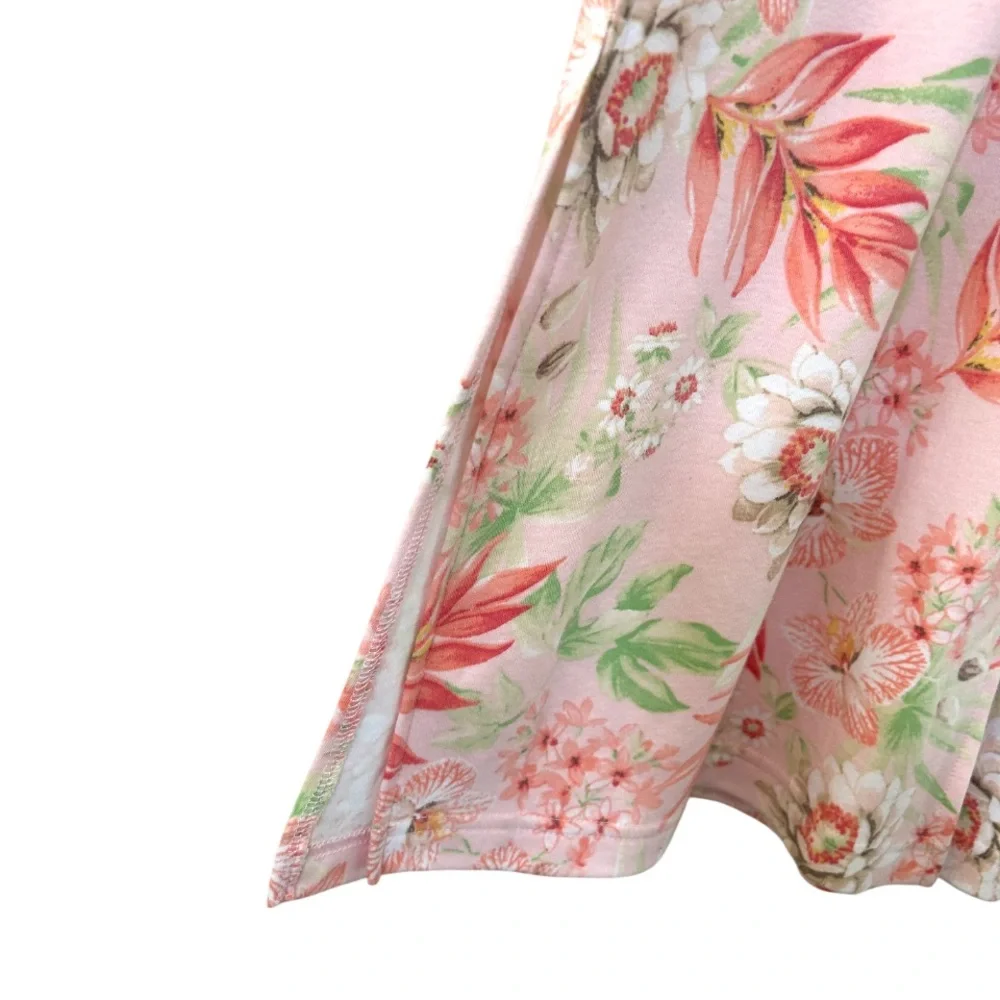 Miss Elaine Relax short sleeve zip Robe Medium pink floral pockets jersey NWT - Picture 8 of 12